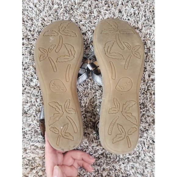 b. o. c. Silver Metallic Strappy Kesia Slingback Sandals Size 10M C64314 - Picture 8 of 9